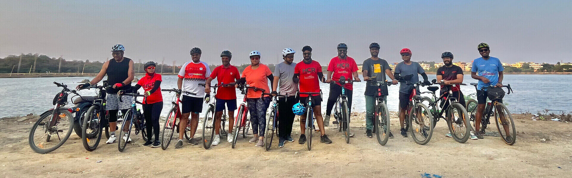 Pavan Kumar, software engineer at Actalent, and cycling group on a morning ride.