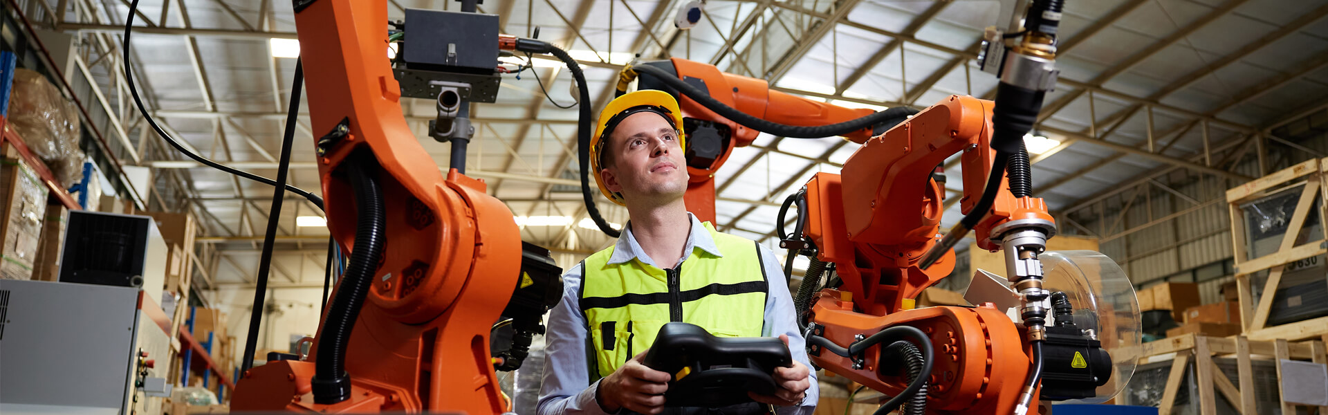 Worker monitoring robots and simulation softwares.