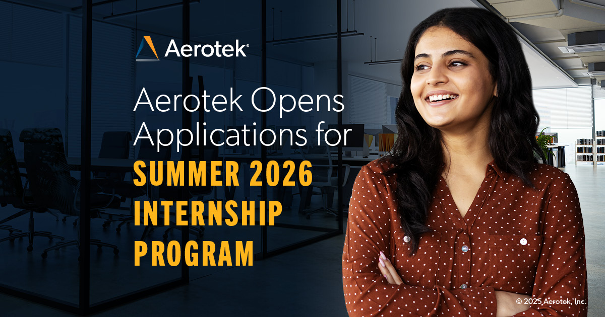 This graphic reads: Aerotek Opens Applications for Summer 2026 Internship Program.