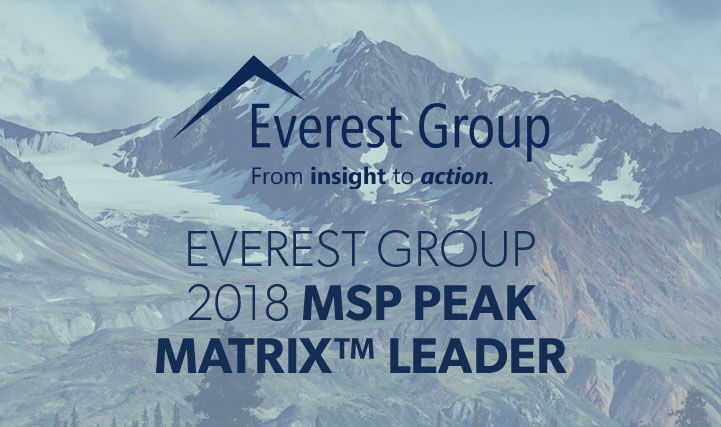 Mountain Peak with Cloudy Overcast in the Background - For Everest Group 2018 Peak Matrix Leader.