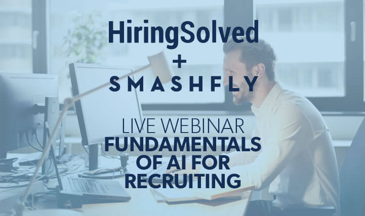 Man at a Desk Looking at a Monitor - For Hiring Solved Live Webinar Fundamentals of AI For Recruiting.