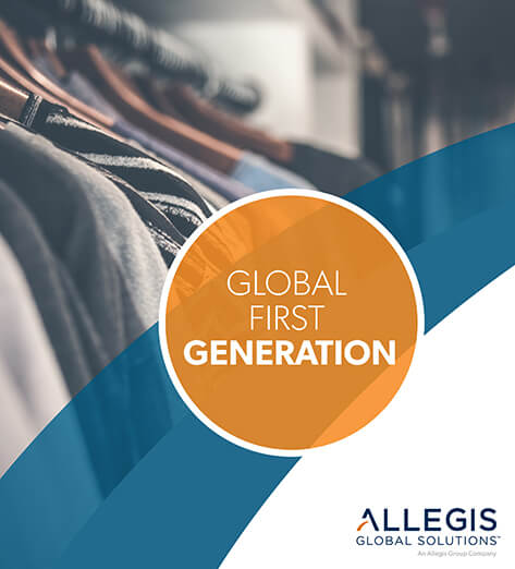 Close-up of Closet with Clothes on Hangars - For Global First Generation