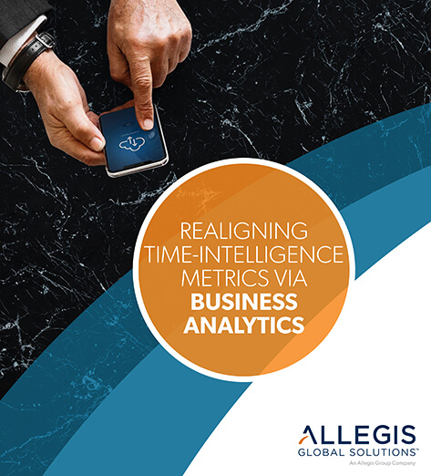 Left and Right Hand Holding a Smart Phone Opening an Application on the Phone - For Realigning Time Intelligence Metrics Via Business Analytics.
