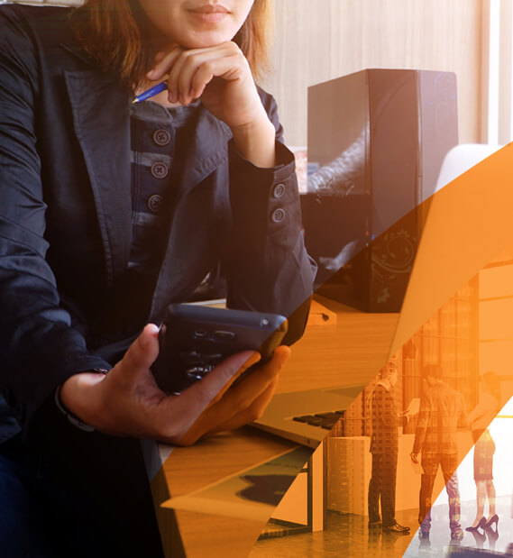 Professional Woman Looking at her Mobile Device