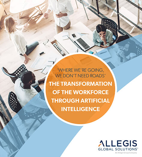 Group of Team Members Chatting in Cubicle Space - Workforce Transformation