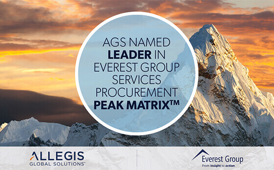 Mountain Peak with Snow Spread Here and There on It - For Everest Group 2018 Services Procurement Peak Matrix Leader.