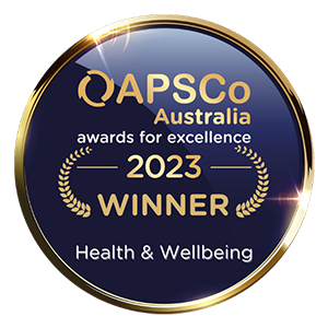 APSCo awards for excellence health and wellbeing winners badge