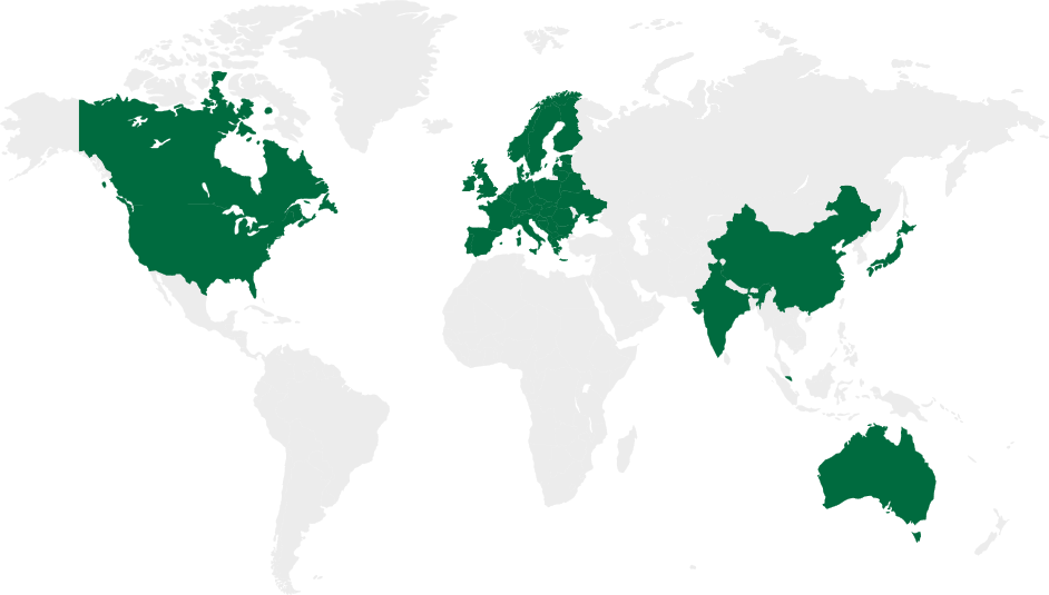 Global reach map of Aston Carter.
