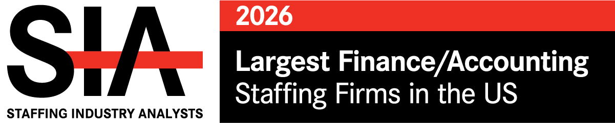 Staffing Industry Analysts (SIA) 2026 largest Finance/Accounting staffing firms in the US.
