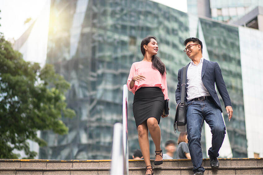 Business Walking Meeting