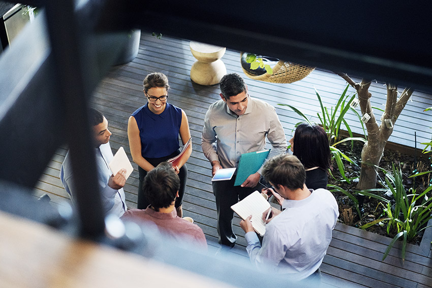 Group of people talking 
