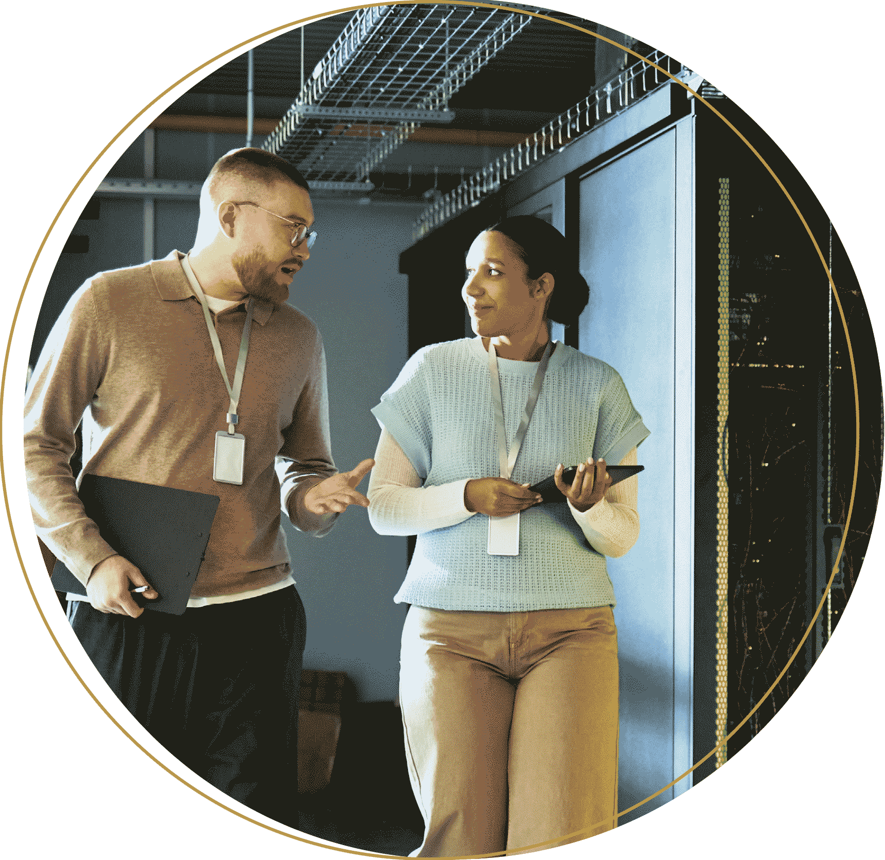 Professionals discussing the data center lifecycle.