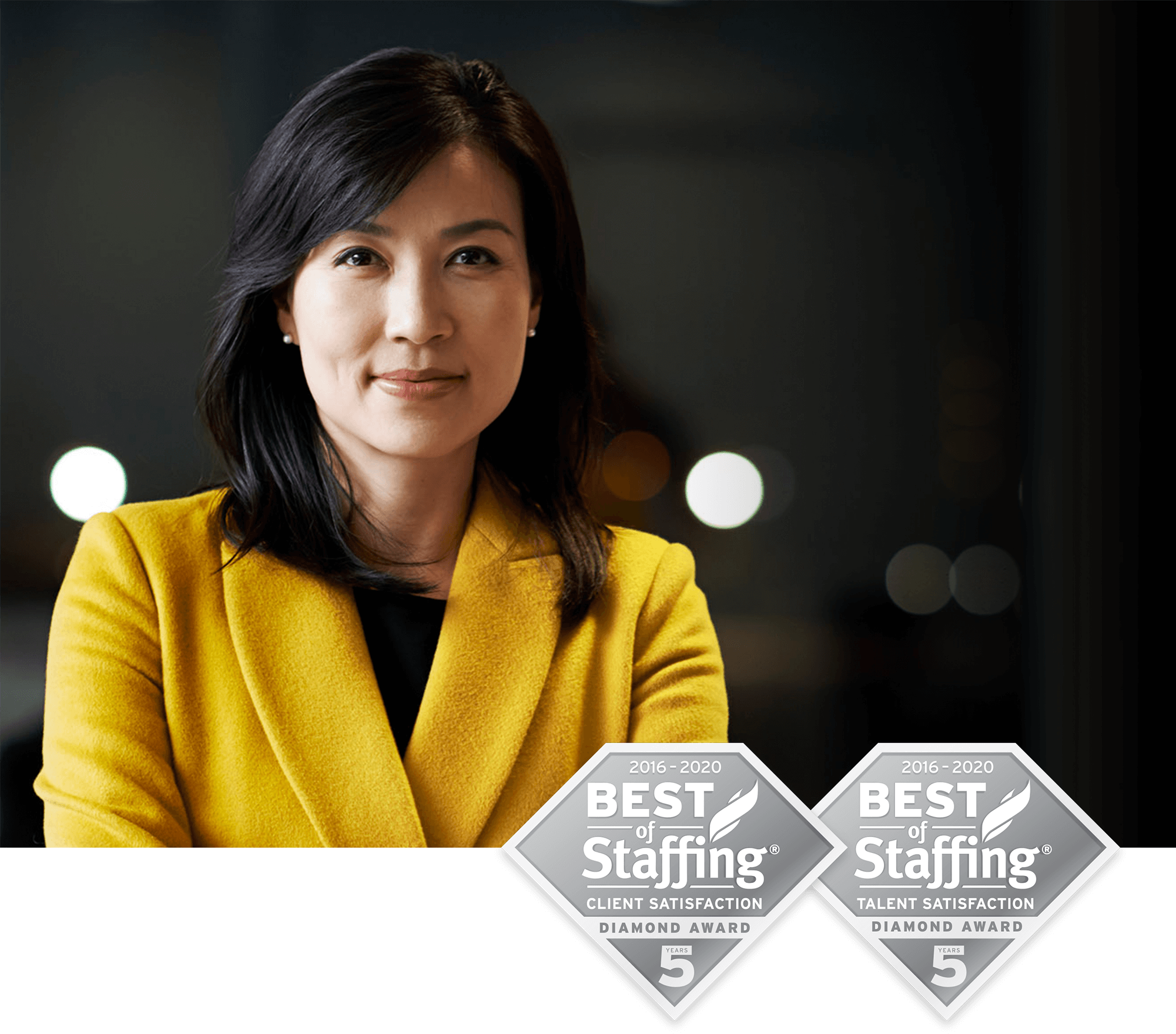 Aston Carter best of staffing banner showing diamond award badges