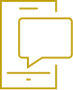 Contact us mobile messenger icon in gold