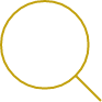 Search icon or magnifying glass icon in gold